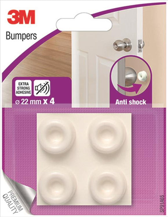 3m 1052410 - schokdempende meubelbuffer - wit - 22mm - 4 blister | 1 stuks