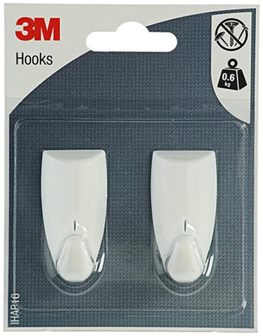 3m 1052437 - kunstof haak design wit medium | 1 stuks