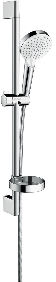 Hansgrohe crometta vario doucheset 65 cm - 2 straalsoorten - met zeepschaal - wit chroom - diameter handdouche 100 mm