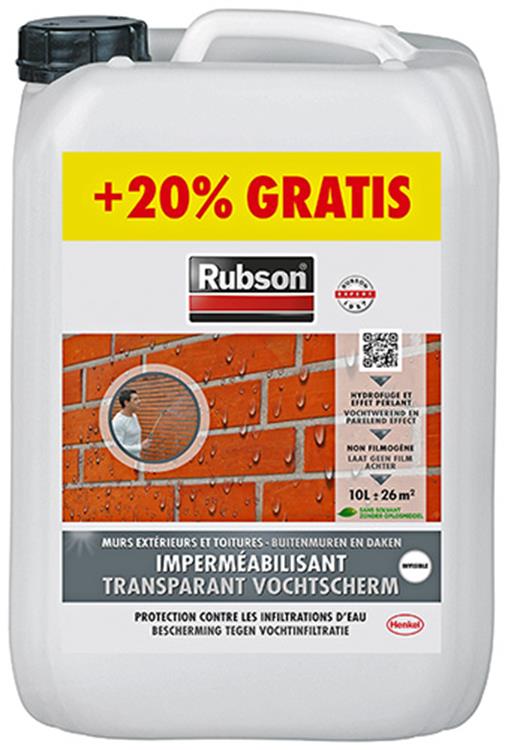 Load image into Gallery viewer, Rubson transparant vochtscherm 12 liter | vochtwerende coating buitenmuur gevel dak impregneren
