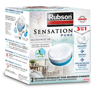 Rubson sensation navullingen neutraal 2x 300 g box | 2 navullingen voor vochtopname | sensation navullingen s.