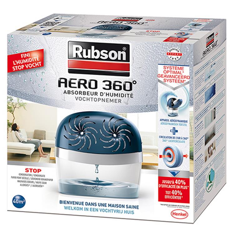 Load image into Gallery viewer, Rubson vochtopnemer aero360 toestel 40m2 | luchtontvochtiger toestel | vochtvanger badkamer | binnenhuis badkamer
