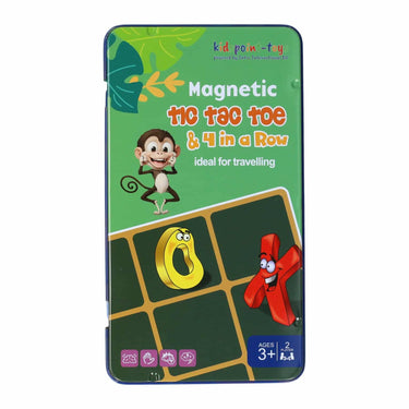 Intro magnetische reisspel in blik boter kaas en eieren 4 op een rij