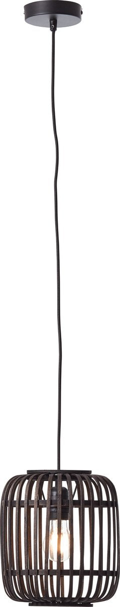 Brilliant woodrow - hanglamp - e27 max 1x60w - hout zwart