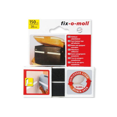 Fix-o-moll zelfklevend klittenband 150cm 20mm zwart