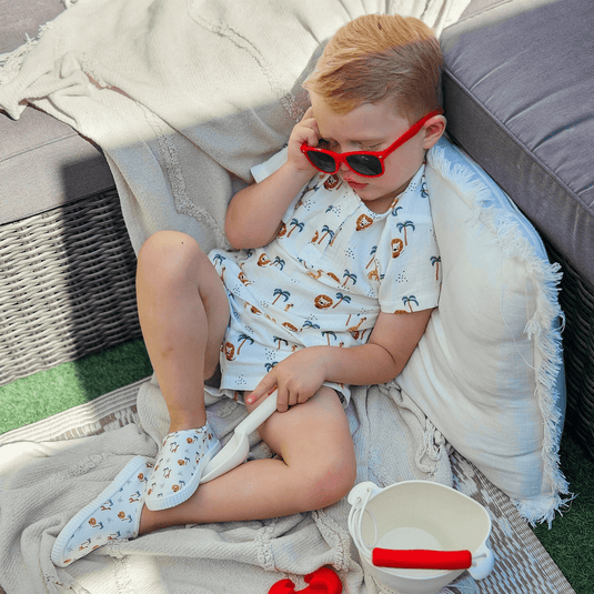 Jungle | meerkleurig jongens set strand - muslin