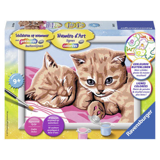 Ravensburger schilderen op nummer kat konijn puppie paard assorti | 4 stuks