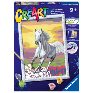 Load image into Gallery viewer, Ravensburger creart schilderen op nummer paard bij zonsondergang

