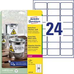 Ultra sterke etiketten avery l4773-20 63,5x33,9mm 20 vel