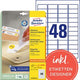 Etiketten avery l4736rev-25 45,7x21,2mm herkleefbaar