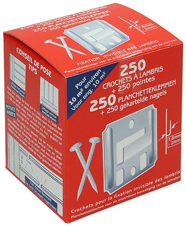 Load image into Gallery viewer, 1004669 - 250 planchetteklemmen met nagels 1,8mm-2mm | 5 stuks
