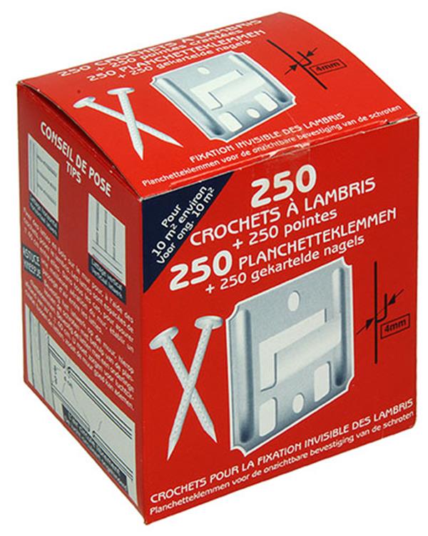 Afbeelding laden in galerijviewer, 1014286 - 250 planchetteklemmen met nagels 4mm | 5 stuks
