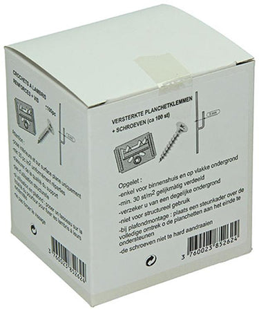 1004671 - 100 verst. planchetteklemen met schroeven 3mm | 10 stuks
