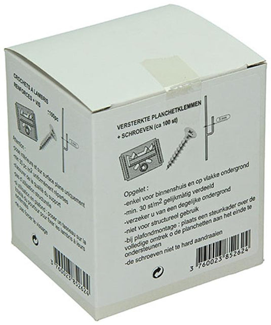 1004671 - 100 verst. planchetteklemen met schroeven 3mm | 10 stuks