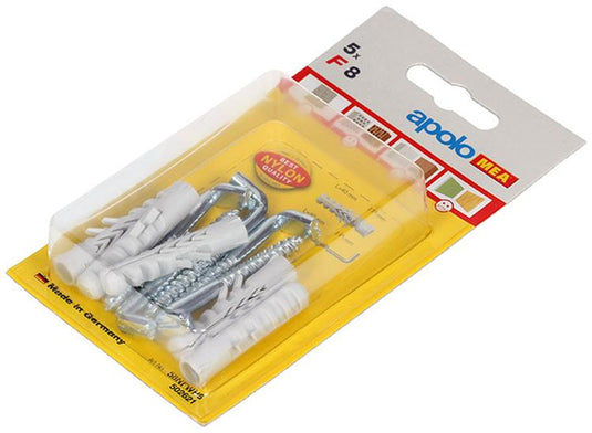 Celo 1015384 - 5 nylon pluggen f 8 mm + schroefduimen 502621 | 5 stuks
