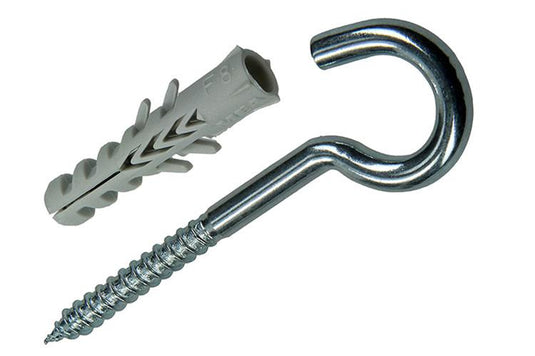 Celo 1015385 - 5 nylon pluggen f 8 mm + schroefhaken 502623 | 5 stuks