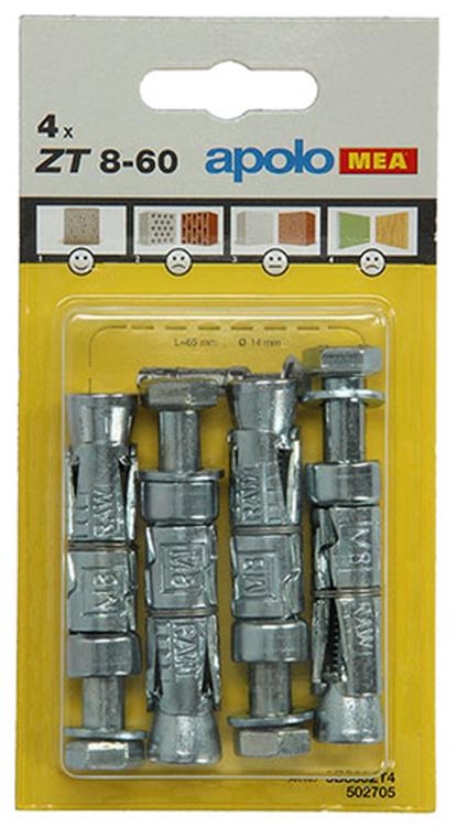 Load image into Gallery viewer, Celo 1015456 - 4 expansieankers zt 14mm + bout 502705 8x60mm | 5 stuks
