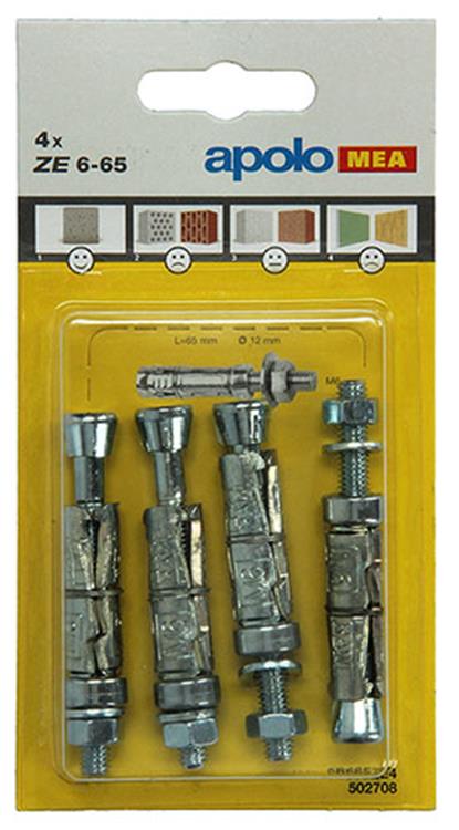 Load image into Gallery viewer, Celo 1015459 - 4 expansieankers ze 12mm + draadstang 502708 6x65mm | 5 stuks
