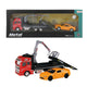 Toi-toys metalen takel sleepwagen met pull bak auto, 2dlg.