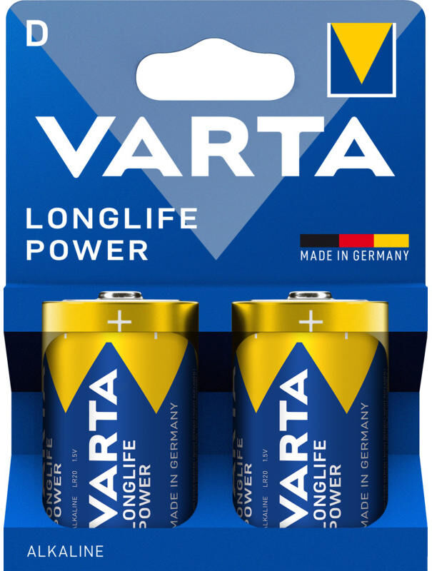 Load image into Gallery viewer, Varta batterij longlife power - hoge energie battery mono 2-piece blis longlife
