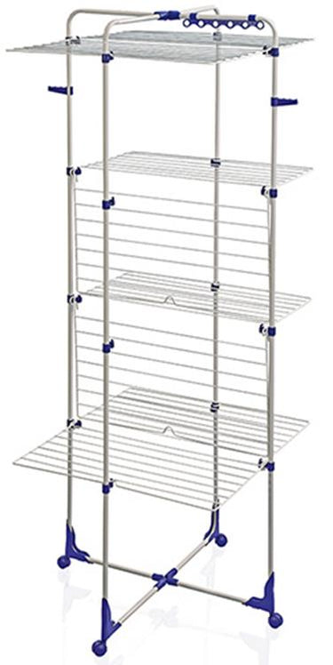 Leifheit droogtoren classic 450 - 45 m drooglente - met wieltjes - incl. houders voor kledinghangers