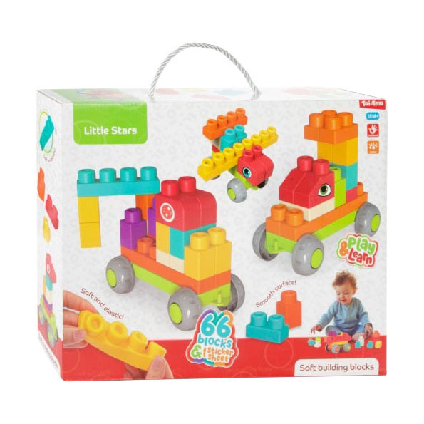 Afbeelding laden in galerijviewer, Toi-toys little stars soft bouwstenen - 66st.
