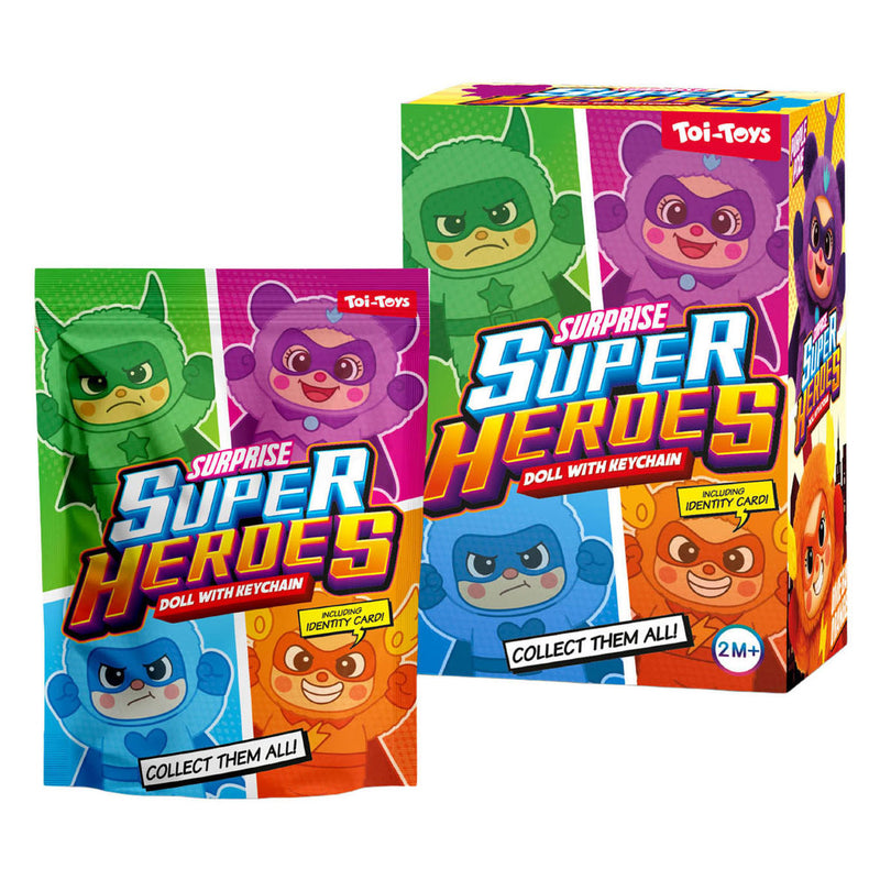 Load image into Gallery viewer, Toi-toys pluchen figuur sleutelhanger super hero - 16cm

