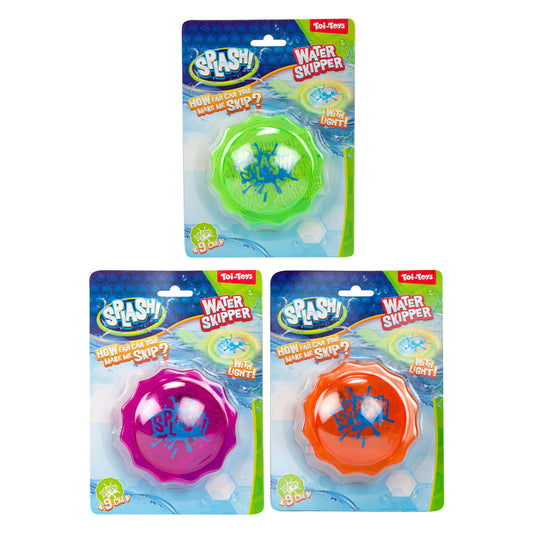 Toi-toys splash disc water skipper met licht 9cm 3 assorti
