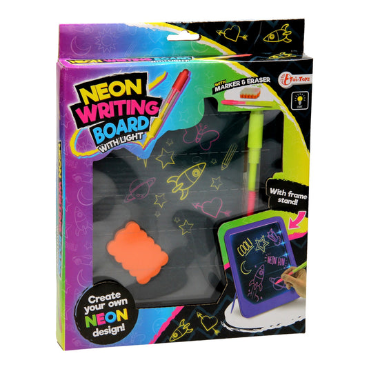 Toi-toys tekenbord neon glow met stift en spons