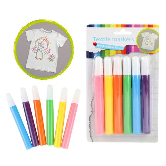 Toi-toys textielstiften tropical, 6st.