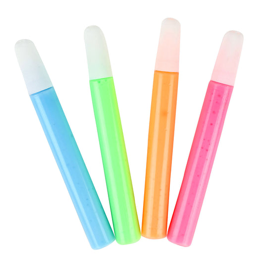 Toi-toys knijp textielstiften glow in the dark, 4st.