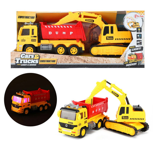 Toi-toys cars trucks kiepwagen met graafmachine