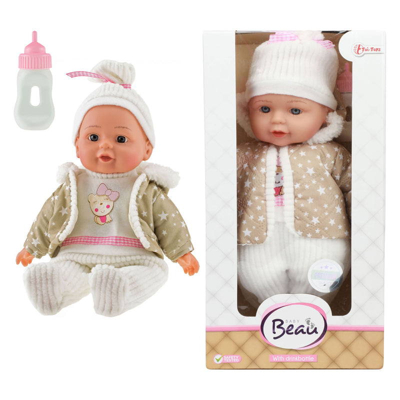 Load image into Gallery viewer, Toi-toys lovely baby babypop winterkleren en flesje
