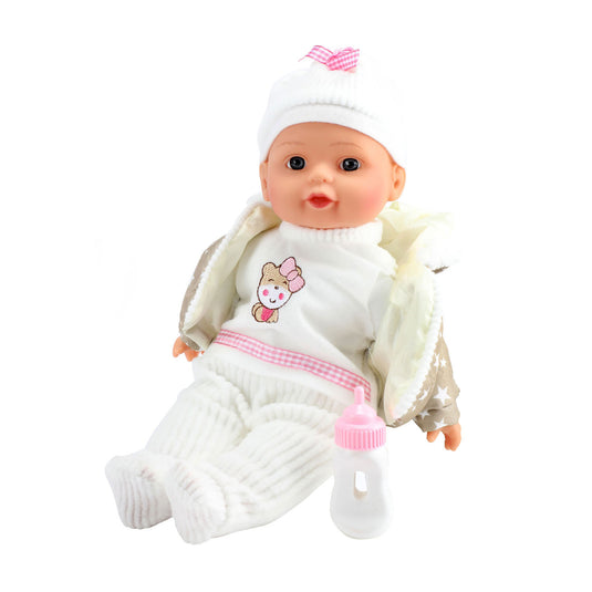Toi-toys lovely baby babypop winterkleren en flesje