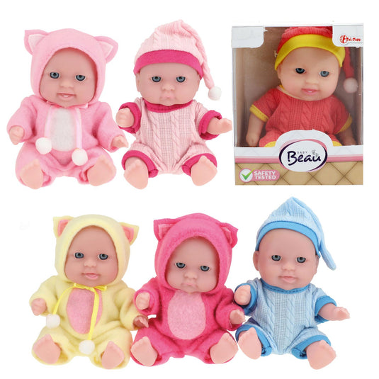Toi-toys babypop met kledingset 14 cm lichtroze