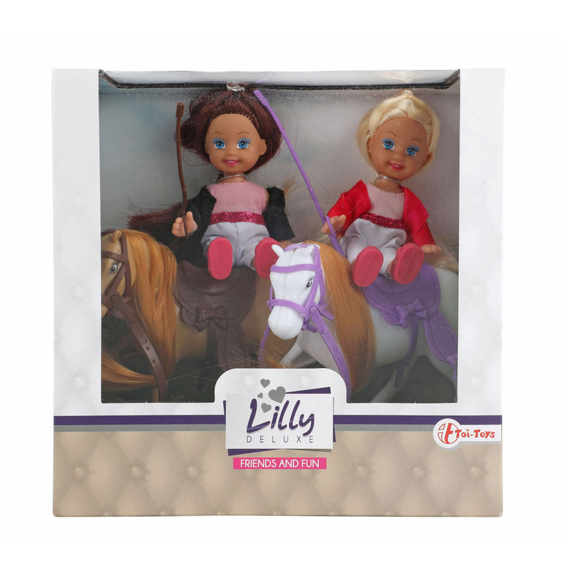 Load image into Gallery viewer, Lauren Lilly Tienerpoppen met Paarden, 12cm
