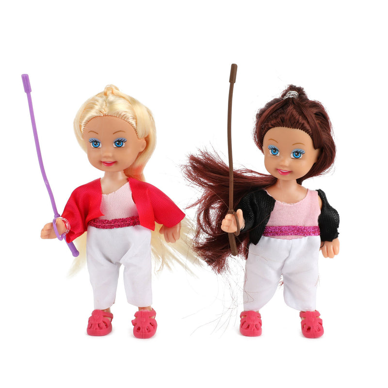 Load image into Gallery viewer, Lauren Lilly Tienerpoppen met Paarden, 12cm
