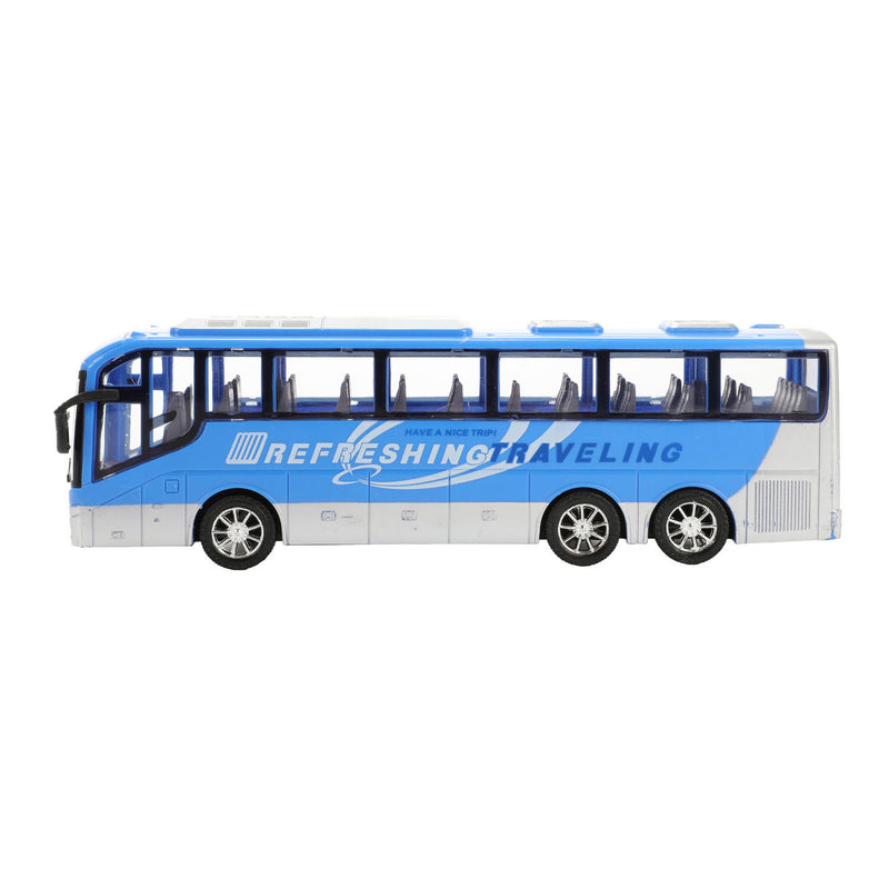 Load image into Gallery viewer, Toi-toys cars trucks reisbus blauw frictie, 32cm
