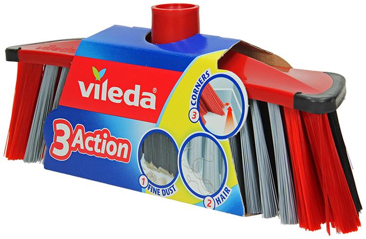 Load image into Gallery viewer, Vileda 3action bezem binnen rood grijs
