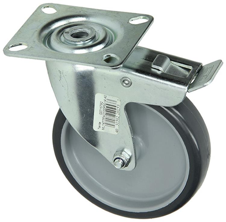 Load image into Gallery viewer, Mack by tente 1003696 - rubber zwenkwiel 2 kogell.met rem ø100mm | 4 stuks
