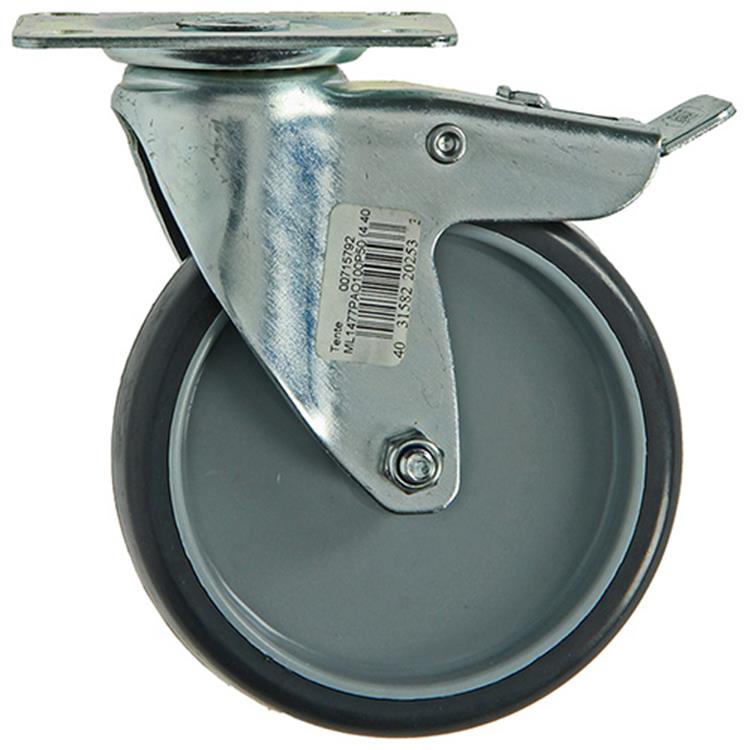 Load image into Gallery viewer, Mack by tente 1003696 - rubber zwenkwiel 2 kogell.met rem ø100mm | 4 stuks
