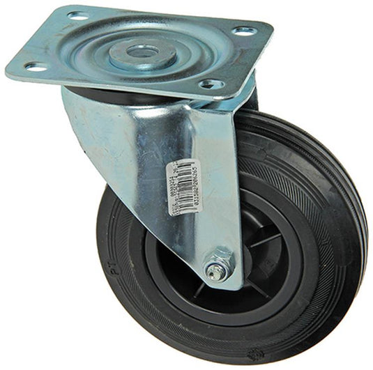 Mack by tente 1049125 - zwenkwiel bevestigingsplaat rubber met nylon velg 125mm | 8 stuks