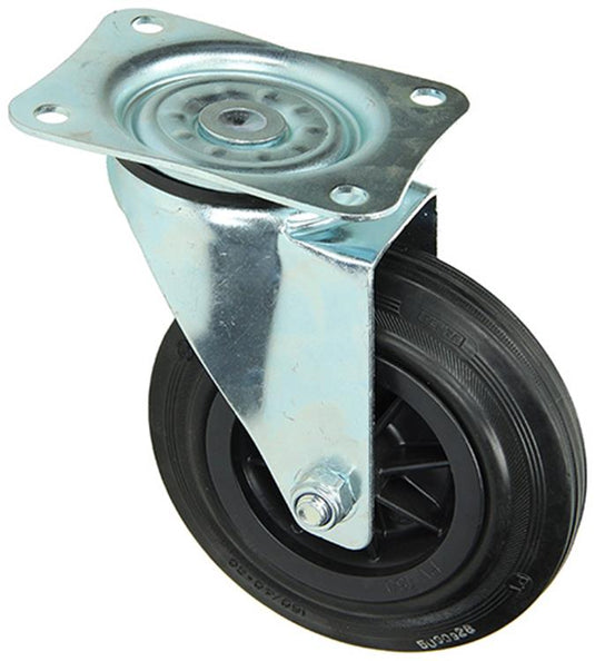 Mack by tente 1049128 - zwenkwiel bevestigingsplaat rubber met nylon velg 160mm | 4 stuks