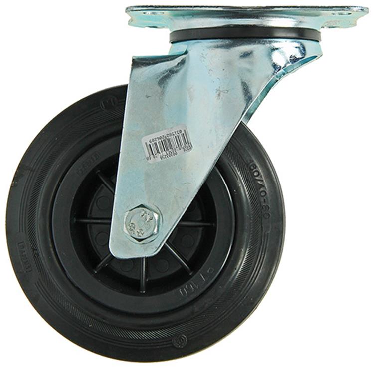 Load image into Gallery viewer, Mack by tente 1049128 - zwenkwiel bevestigingsplaat rubber met nylon velg 160mm | 4 stuks
