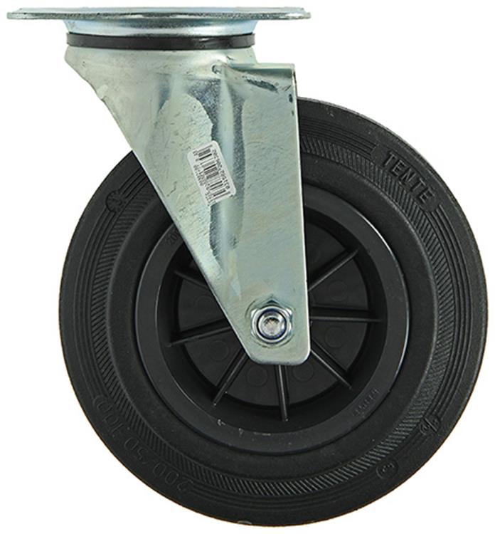 Load image into Gallery viewer, Mack by tente 1049130 - zwenkwiel bevestigingsplaat rubber met nylon velg 200mm | 4 stuks
