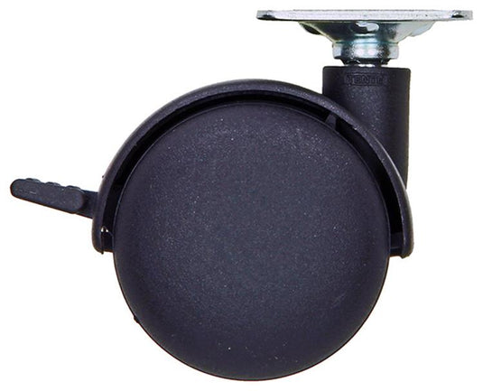 Mack by tente 1058960 - zwenkwiel met enkele wielrem vork pp, met plaat 50 mm | 5 stuks