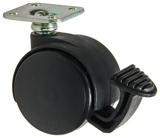 Mack by tente 1058963 - zwenkwiel met enkele wielrem vork pp, met plaat 40 mm | 5 stuks