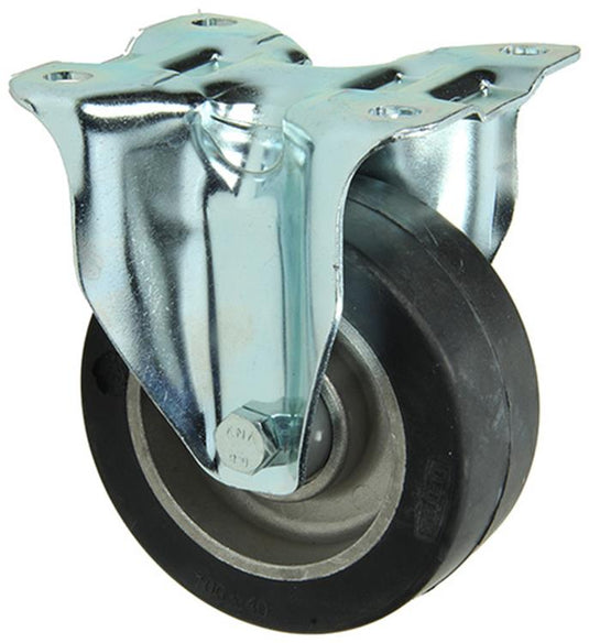 Mack by tente 1058930 - vast wiel met rubber zw loopvlalu velg , plaat 100 mm | 4 stuks