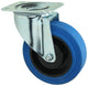 Mack by tente 1058945 - zwenkwiel, blauw rubber loopvlplaat en rem 125 mm | 4 stuks