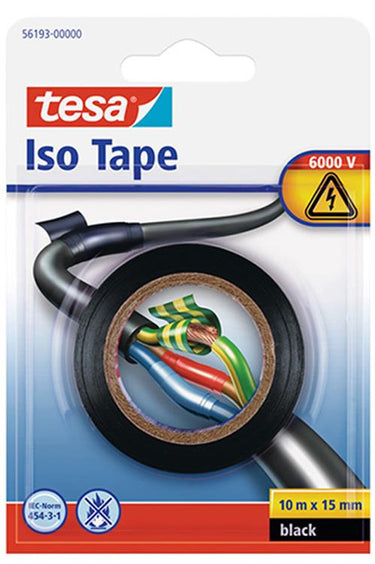 Tesa isolatietape zwart - 10 m x 15 mm